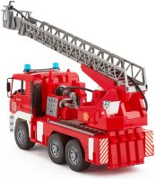BRUDER MAN Feuerwehr mit Drehleiter, Wasserpumpe, Light...