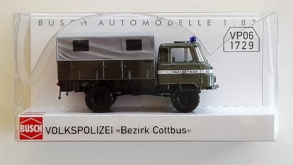 BUSCH 50298-07 Robur LO 2002 A Volkspolizei Bezirk Cottbus Militär-Modell 1:87