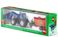 SIKU 1988 New Holland mit Frontlader und Strautmann Futtermischwagen 1:50